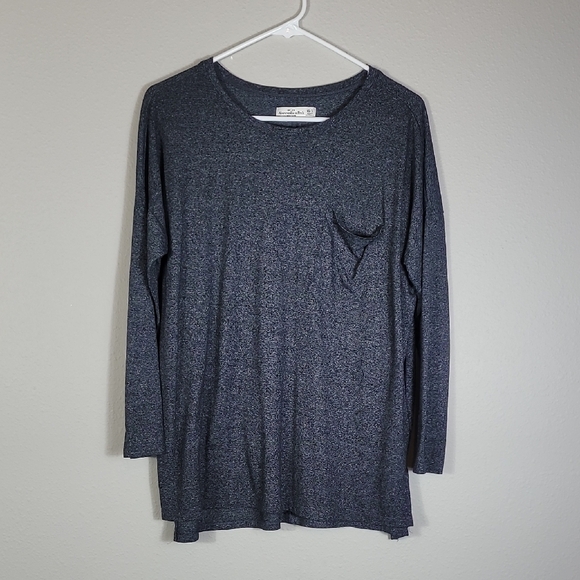 Abercrombie & Fitch Women Long Sleeve Shirt Size XS/S Gray Oversized Tunic Grey - Picture 1 of 11